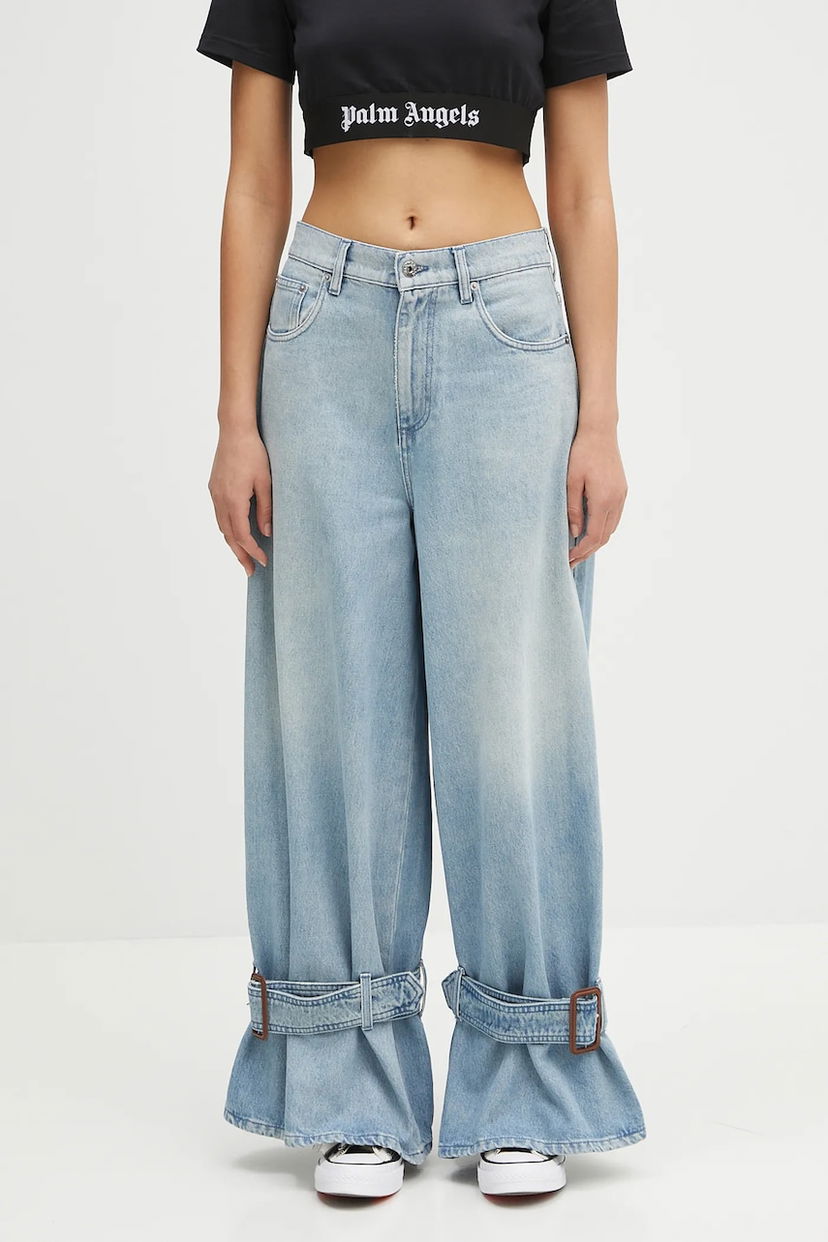Jeans JW Anderson JW Anderson Buckled Cuff High Waist Jeans Blå | DT0109.PG1735.804