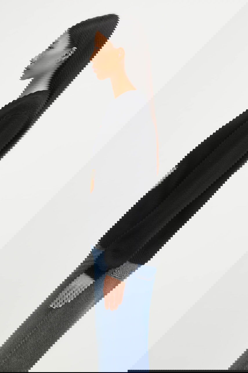 Sweater MAISON KITSUNÉ Dressed Fox Intarsia Wool Sweater Sort | PW00812KH0002, 1