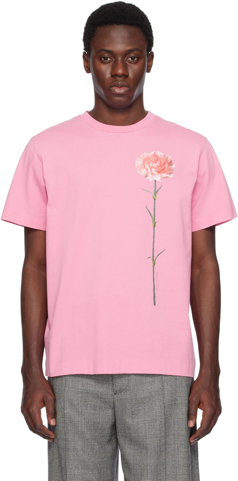 T-shirt Simone Rocha Simone Rocha Carnation Print T-Shirt Lyserød | 5195P32A-M 0569