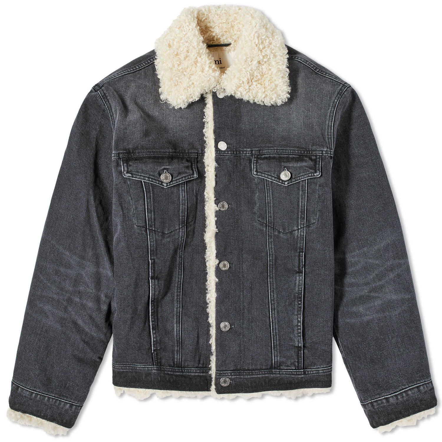 Jakke AMI Patch Logo Lined Trucker Jacket Grå | UJK239-DE0018-031, 0