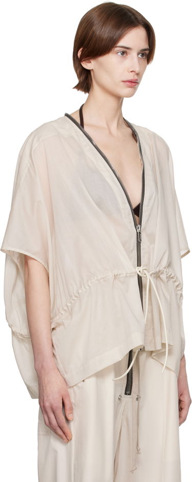 Skjorte Rick Owens Rick Owens Hollywood Sail Sheer Zip Jacket Sort | RP01E7733 CV, 4