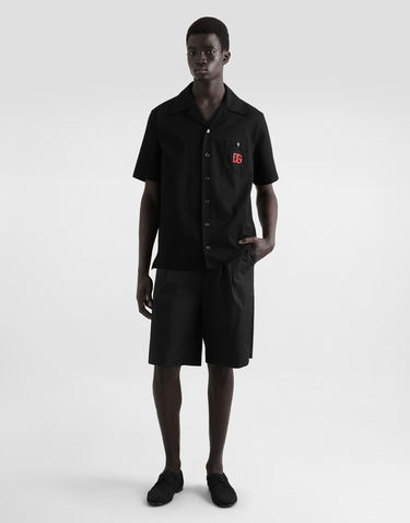 Skjorte Dolce & Gabbana Dolce & Gabbana Hawaiian Shirt with DG Logo Embroidery Sort | G5JH9ZGJ371N0000, 1