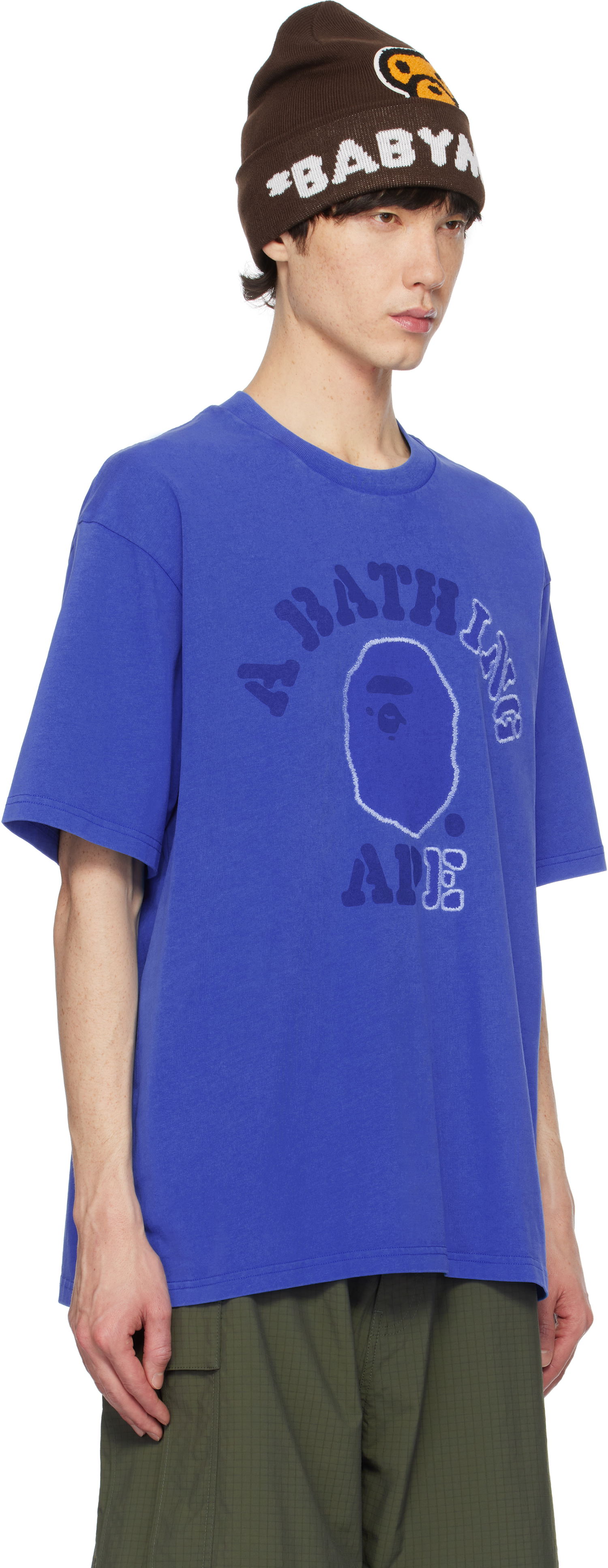 T-shirt BAPE Garment Dye College Relaxed Fit T-Shirt Blå | 001CSK801314M, 1