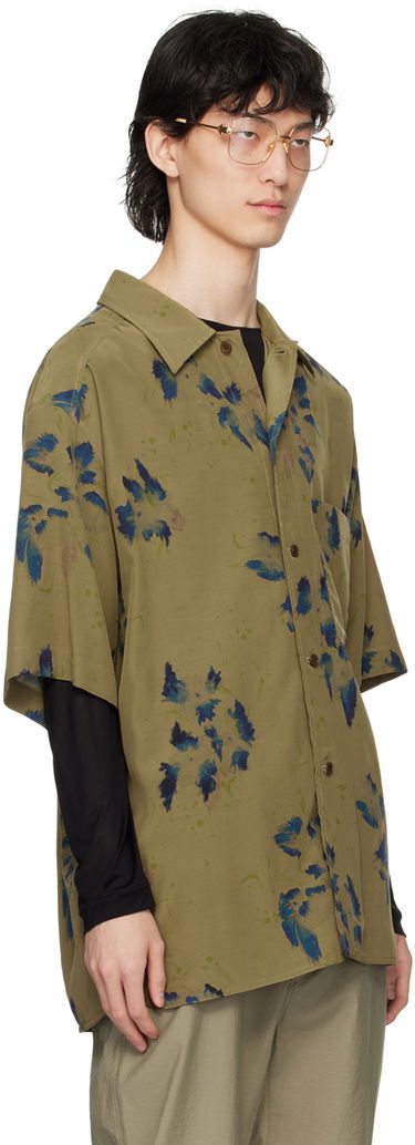Skjorte LEMAIRE LEMAIRE Men's Summer Floral Print Shirt Grøn | SH1101 LF1262, 3