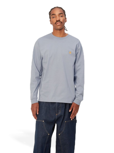 T-shirt Carhartt WIP L/S Chase T-Shirt "Mirror / Gold" Blå | I026392_1R2_XX