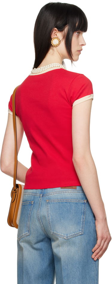 T-shirt Valentino Valentino Chez Print Cotton Jersey T-Shirt Rød | 6B3MG24D970, 2