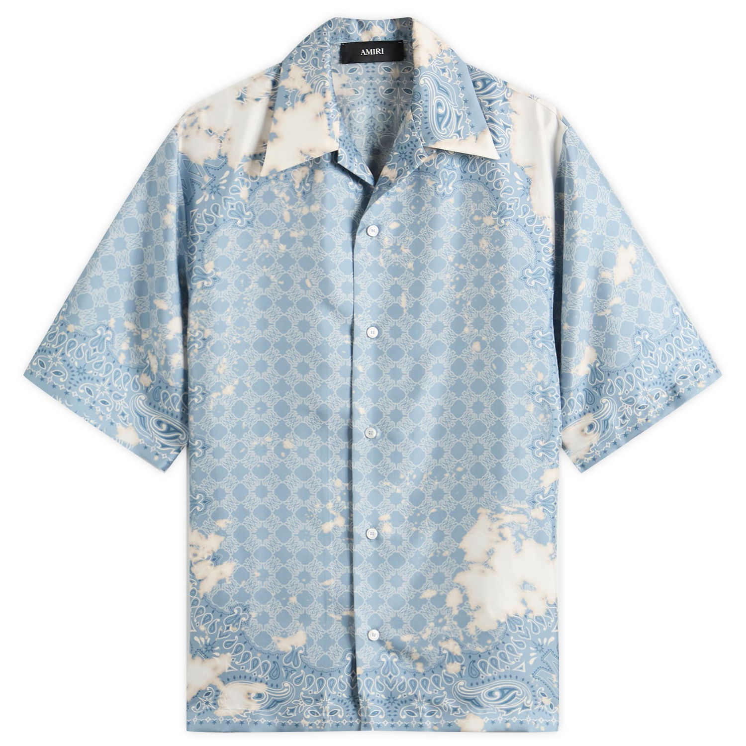 Skjorte AMIRI Bandana Bowling Shirt, Size Large Blå | AMSTCA1159-AshleyBlue, 0