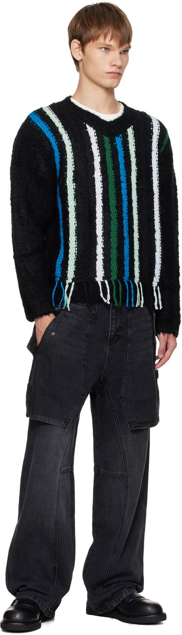 Sweater Andersson Bell Andersson Bell Reverse Stripe Fringe Sweater Sort | atb1350u, 3