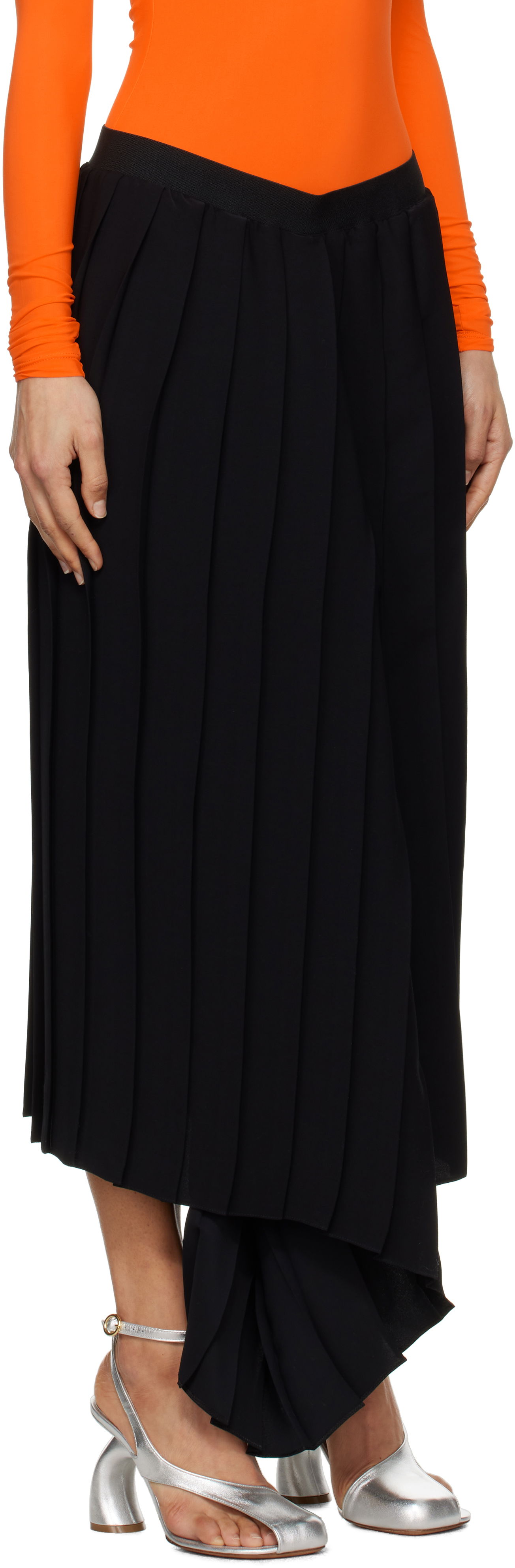 Nederdel Maison Margiela MM6 Maison Margiela Drape Pleated Midi Skirt Sort | S52ME0020 S43455, 1
