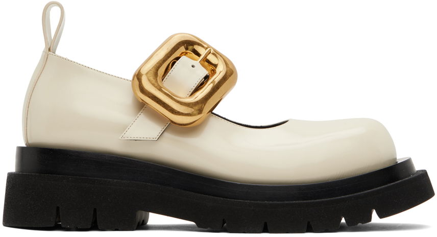 Skopleje Bottega Veneta Bottega Veneta Lug Mary-Jane Loafers Hvid | 729884 V28R0, 0