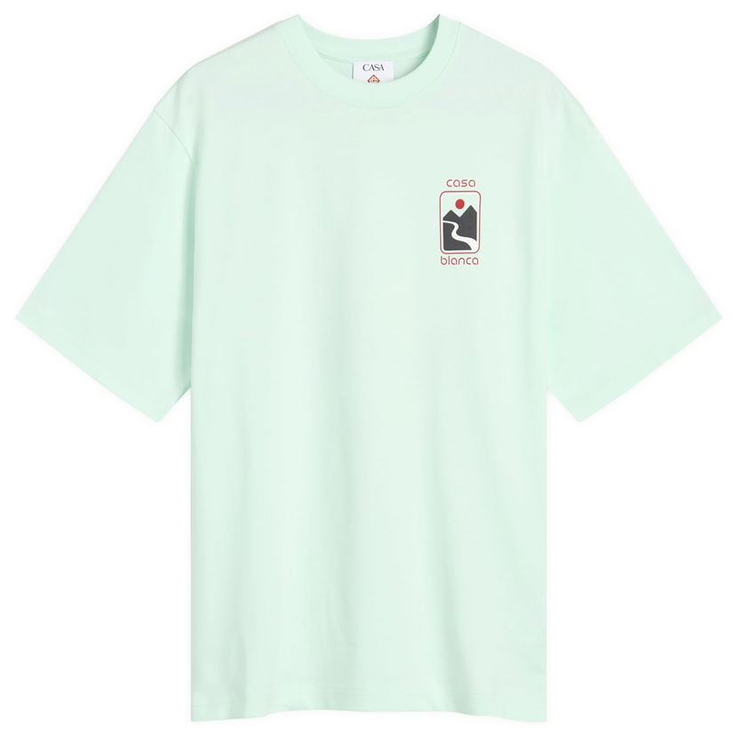 T-shirt Casablanca Casablanca Sunset Valley Screen Printed Oversized T-Shirt, Size Large Grøn | MPF25-JTS-044-03