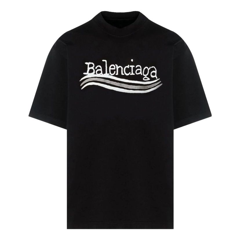 T-shirt Balenciaga Hand-Drawn Logo T-Shirt Sort | 641675TNVE71197