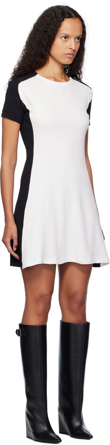 Kjole Courrèges Contrast Frame Short Sleeve Mini Dress Sort | 324JRO448JS0070, 1