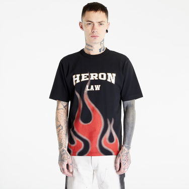 T-shirt HERON PRESTON Heron Law Flames Tee Sort | HMAA032S23JER0071025, 2