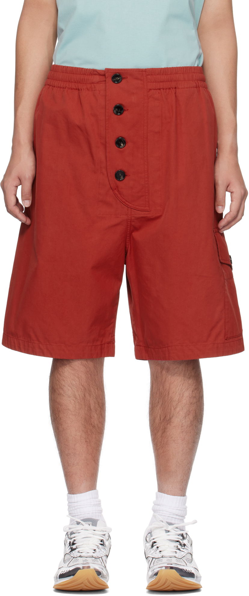 Shorts Bottega Veneta Bottega Veneta Cotton Twill Shorts Rød | 811896V4CS06155