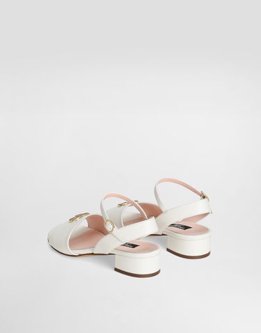Tilbehør Dolce & Gabbana Dolce & Gabbana Calfskin DG Logo Sandals Hvid | D10935A12238S936, 2