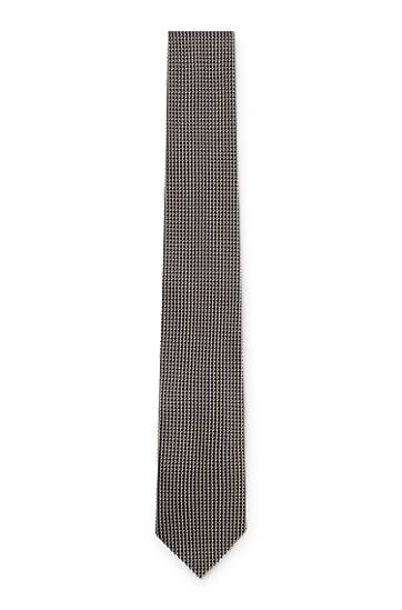 Tilbehør BOSS Micro Pattern Silk Tie Grå | 50544718