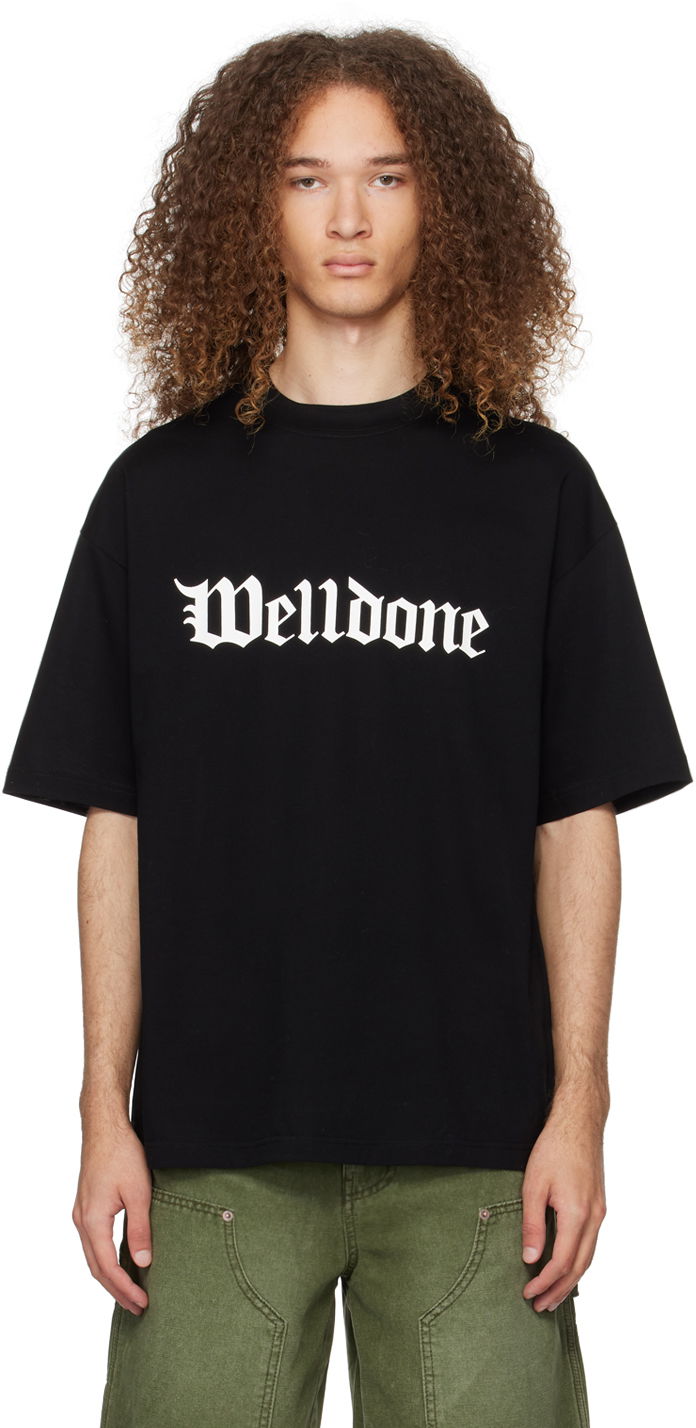 T-shirt We11done We11done Gothic Logo T-Shirt Sort | WD-TT0-24-899-U-BK