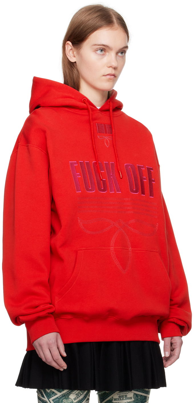 Sweatshirt VETEMENTS Embroidered Hoodie Rød | VL20HD280R, 1