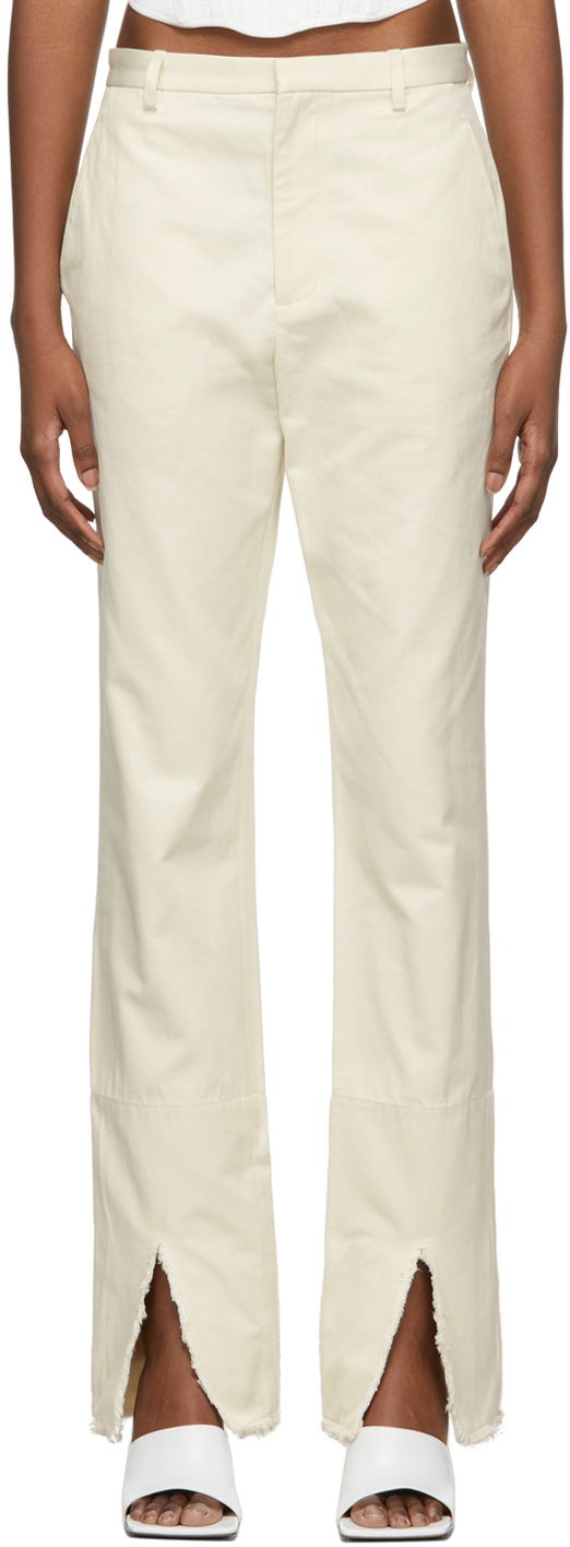 Bukser Dion Lee Split Frayed Trousers Hvid | C2028R22