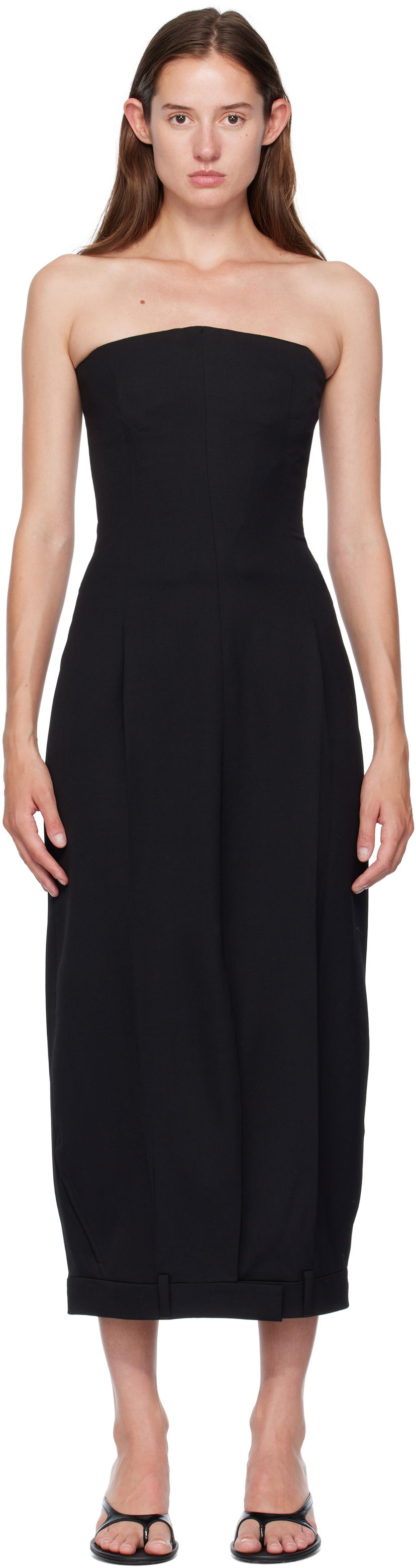 Kjole VETEMENTS Vetements Upside-Down Tailored Pantadress Maxi Dress Sort | WH76TD030B