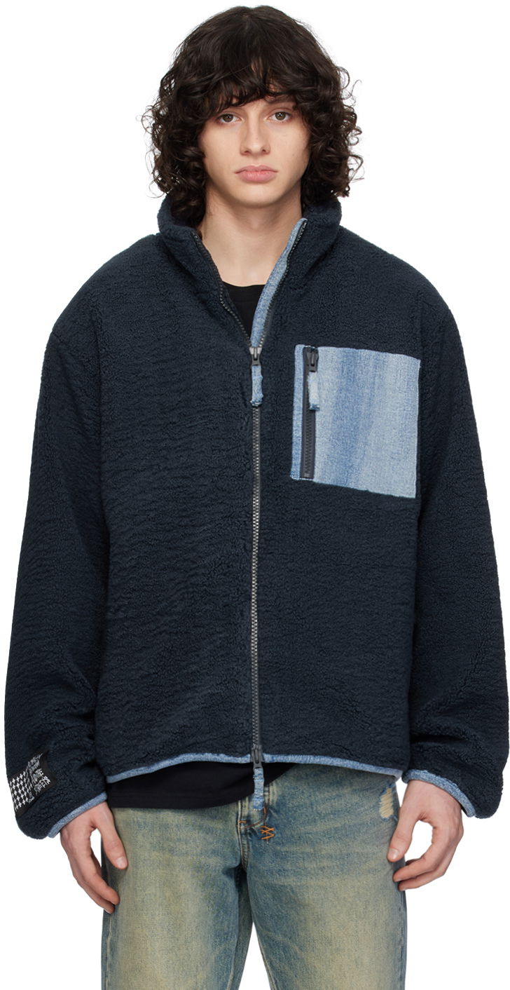 Jakke Ksubi Icebreaker Zip-Up Jacket Mørkeblå | MPS24JK007, 0