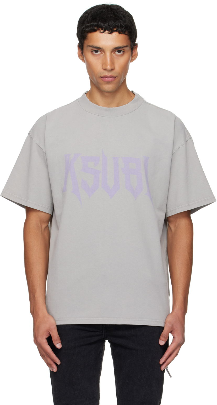 T-shirt Ksubi Ksubi Blasted Ekcess Short Sleeve T-Shirt Grå | MFA25TE007