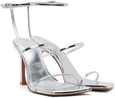 Tilbehør Amina Muaddi Amina Muaddi Maya Heeled Sandals Metalisk | MAYA SANDAL SR PATENT, 3