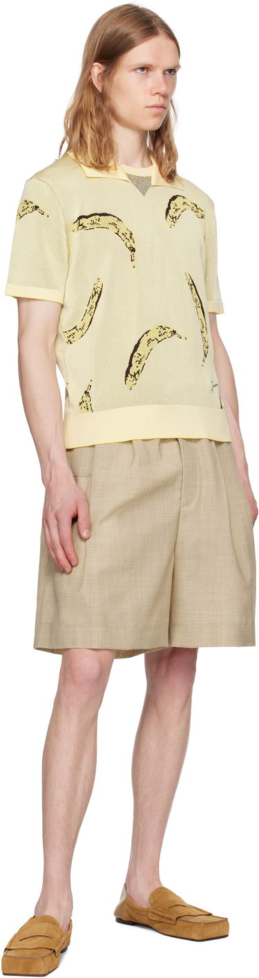 Polo skjorte Jacquemus Jacquemus La Croisière 'The Marino' Knit Polo Gul | 25E255KN529-2025, 3