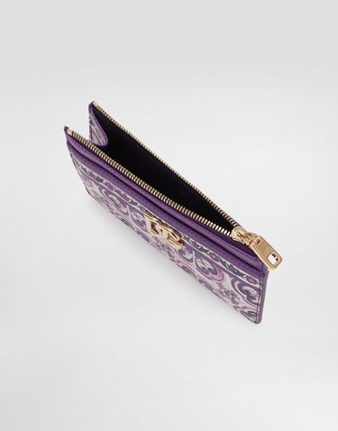 Tegnebog Dolce & Gabbana Dolce & Gabbana Calfskin Card Holder with Majolica Print Lilla | BI1261AO026I03TN, 3