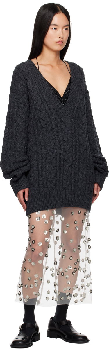 Sweater Cecilie Bahnsen Alia V-Neck Knit Sweater Grå | 3.24KNI51005 ALIA JUMPER, 3