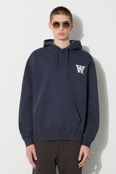 Sweatshirt WOOD WOOD Wood Wood Cass AA Moss Embroidery Hoodie Mørkeblå | 10285606.2424, 0