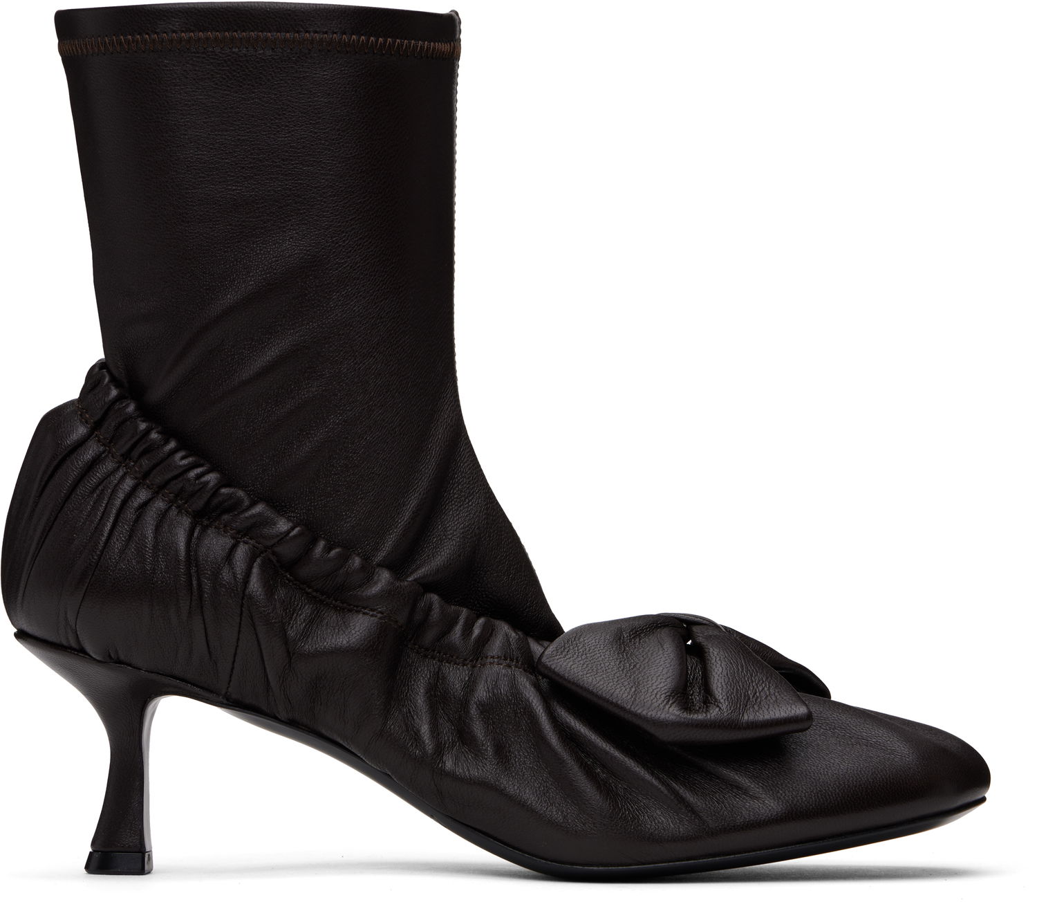 Sneakers og sko Acne Studios Acne Studios Leather Bow Ankle Boots Brun | AD0796-, 0