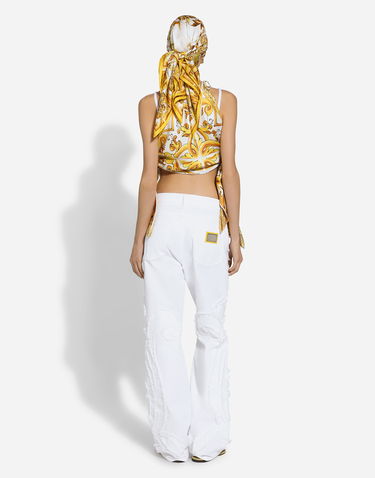 Jeans Dolce & Gabbana Embroidered Boyfriend Jeans Hvid | FTCGNZG8LC6S9001, 2