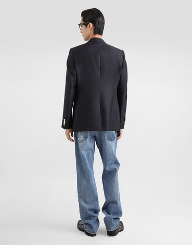 Jakke Dolce & Gabbana Single-Breasted Wool and Silk Jacket with Patch Sort | G2LK0ZFU3H1B0665, 2