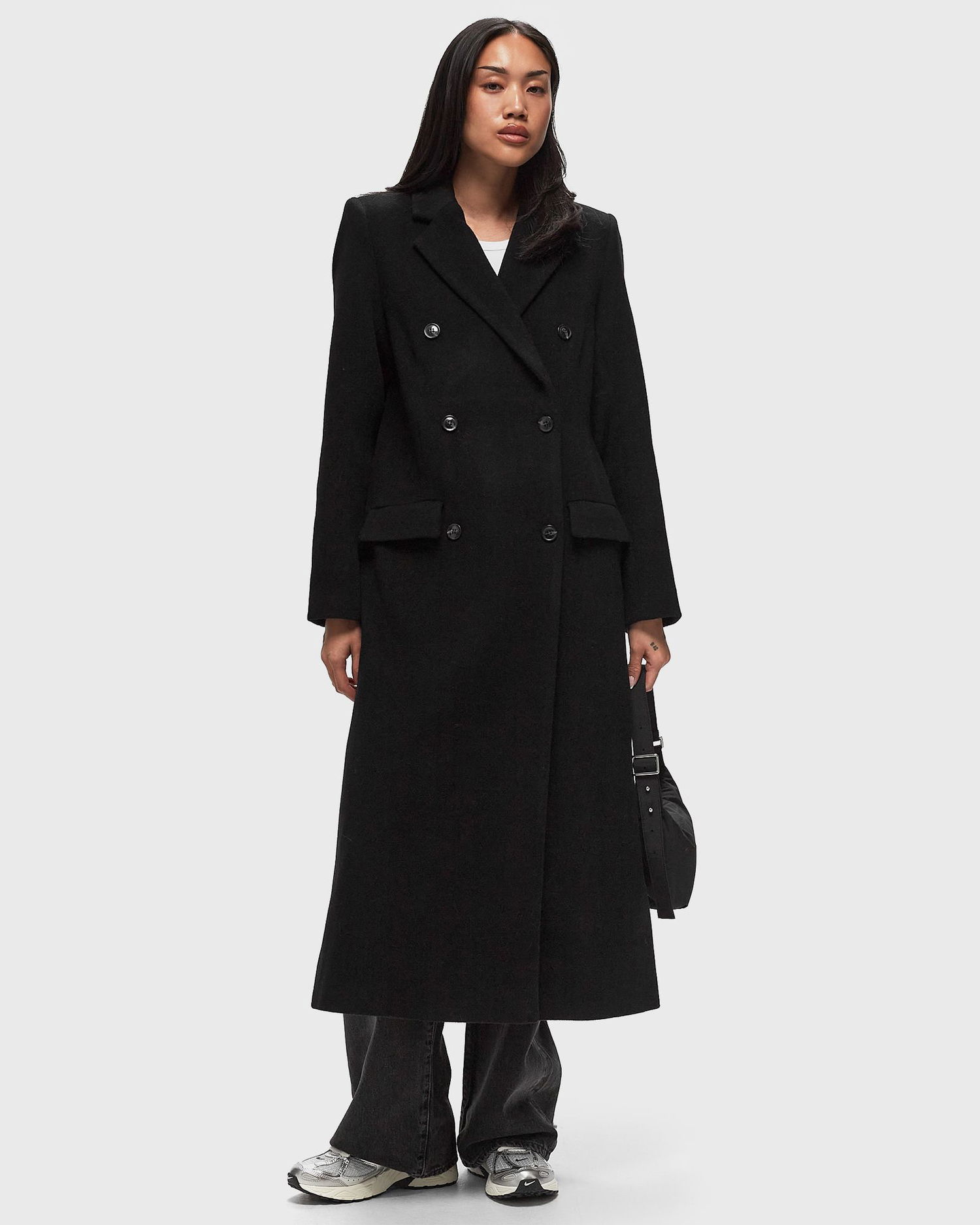 Frakker Samsoe Samsoe Samsøe & Samsøe FALCON Double-Breasted Coat Sort | F20400075-BLACK, 1