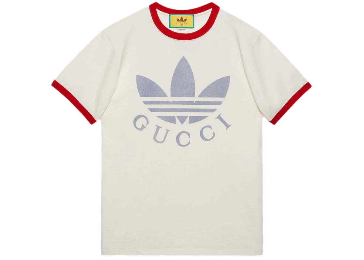 T-shirt Gucci adidas x Cotton Jersey T-Shirt Hvid | 702612 XJEB1 9095, 0