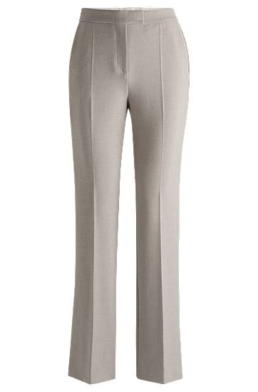 Bukser BOSS High-Waisted Straight-Leg Trousers Grå | 50518860, 0