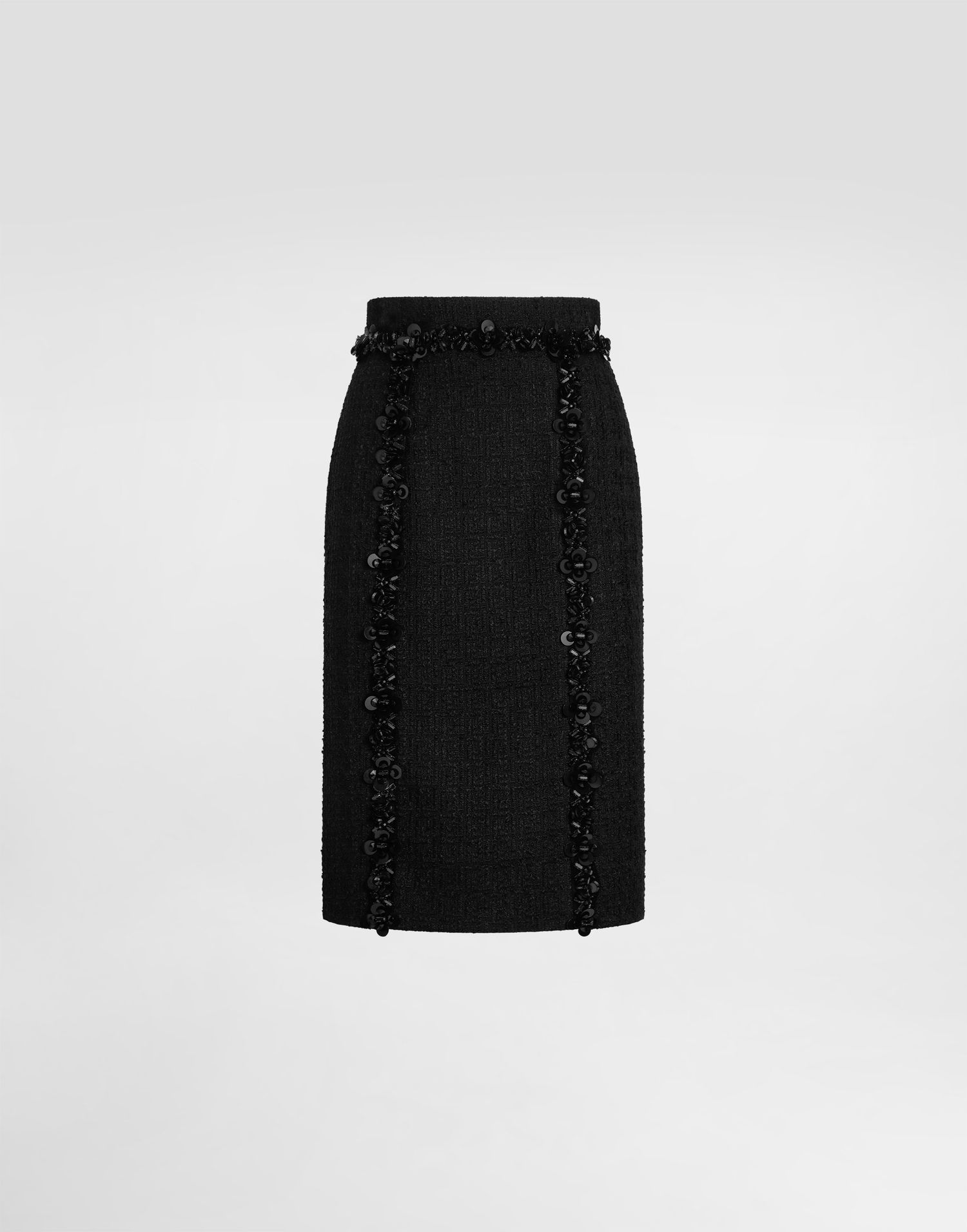 Nederdel Dolce & Gabbana Dolce & Gabbana Stretch Mat Sheath Skirt with Sequins Sort | F4C7CZFUCDQN0000, 0