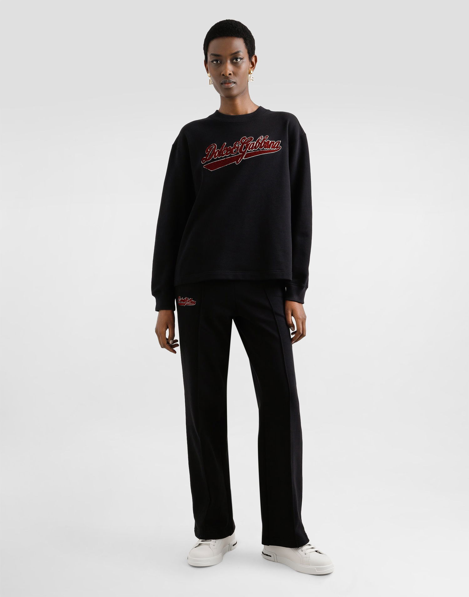 Joggingbukser Dolce & Gabbana Dolce & Gabbana Fleece Jogging Pants with Patch Sort | FTC93ZGDDAJN0000, 1