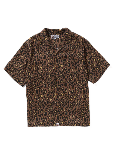 Skjorte BAPE Leopard Open Collar Shirt Brun | 1J20-132-003