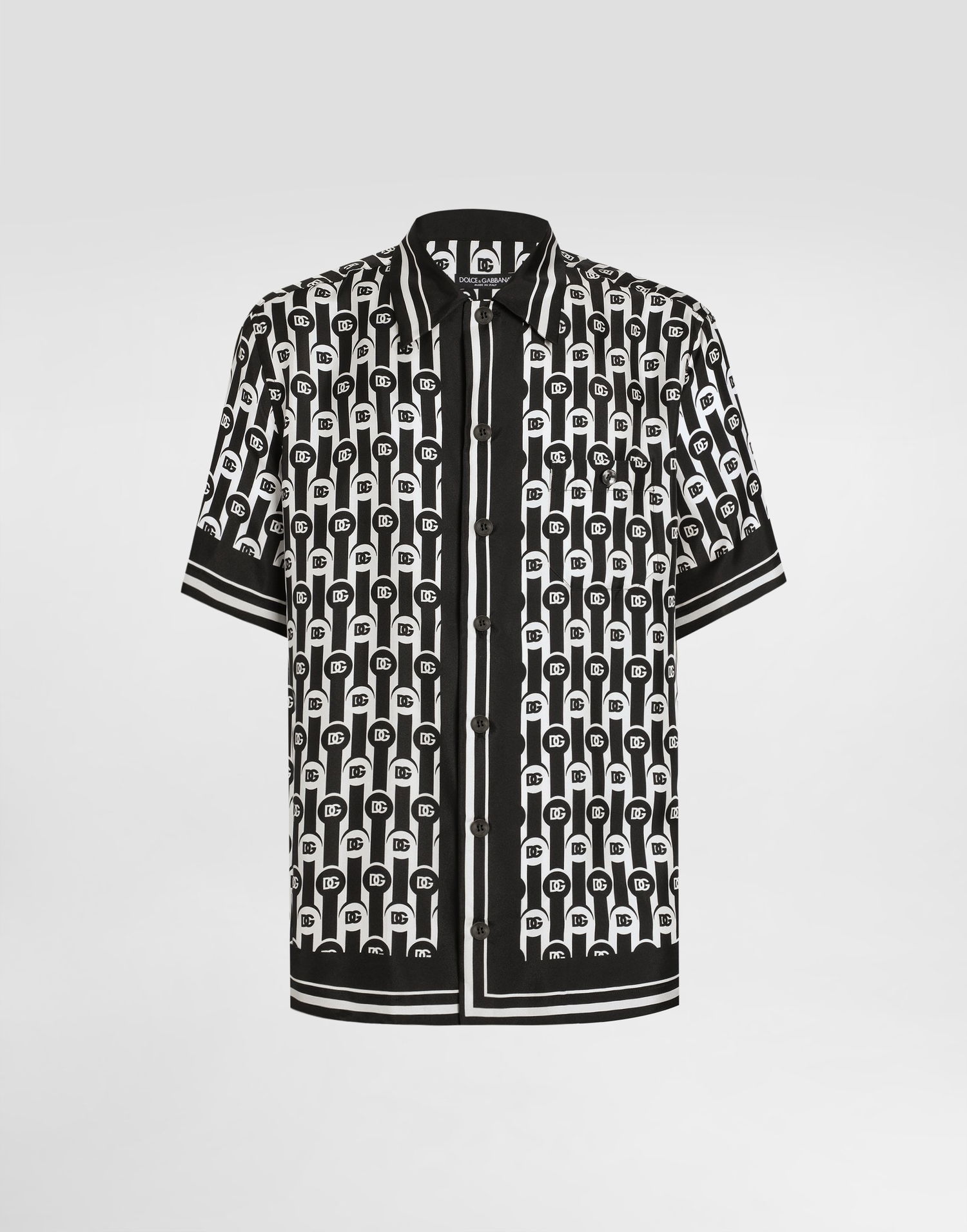 Skjorte Dolce & Gabbana Dolce & Gabbana Silk Twill Hawaii Print Shirt Sort | G5JH9THI1ZXHA8ZN, 0