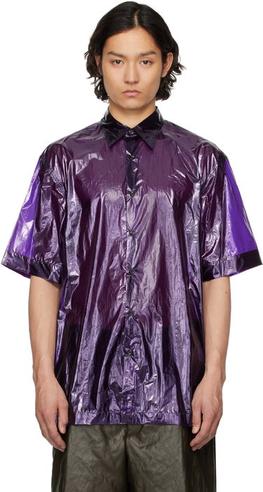 Skjorte Dries Van Noten Dries Van Noten Sheer Short Sleeve Shirt Lilla | 251-020762-1258, 0