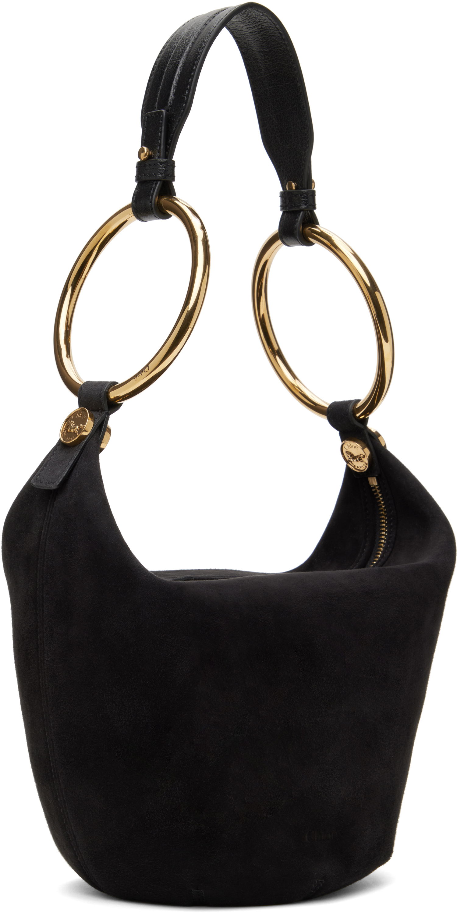 Skuldertaske CHLOÉ Chloé Small Bracelet Suede Shoulder Bag Sort | CHC25SS618O84, 1