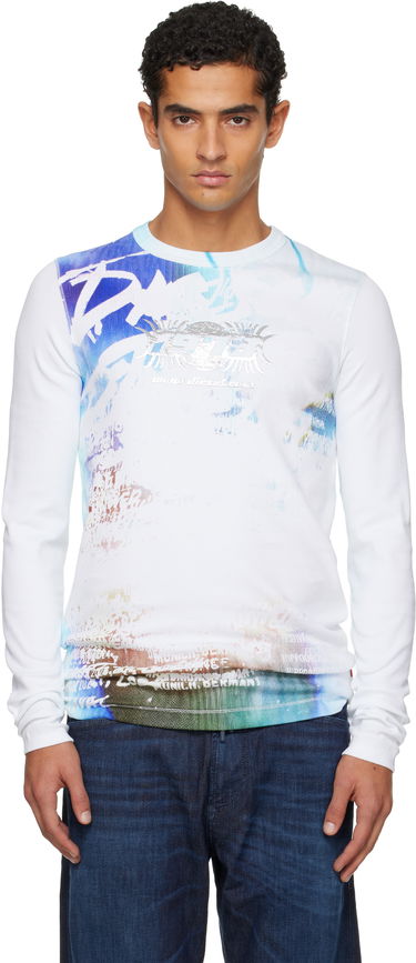 T-shirt Diesel Long Sleeve Abstract Graphic T-shirt Flerfarvet | A19435-0JEAI-141A, 0