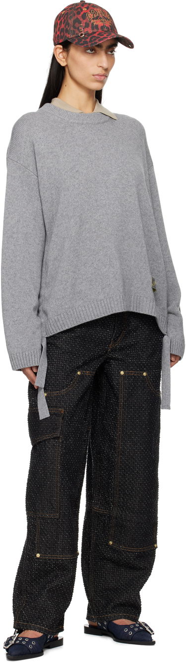 Sweater GANNI GANNI Future Mixed Wool Oversized Sweater Grå | K2488, 3