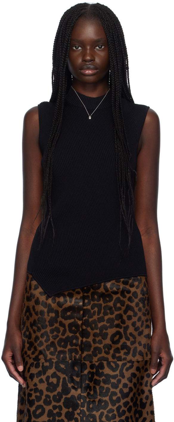 Tanktop TOTEME TOTEME Asymmetric Tank Top Sort | 243-WRT0336-YA0089