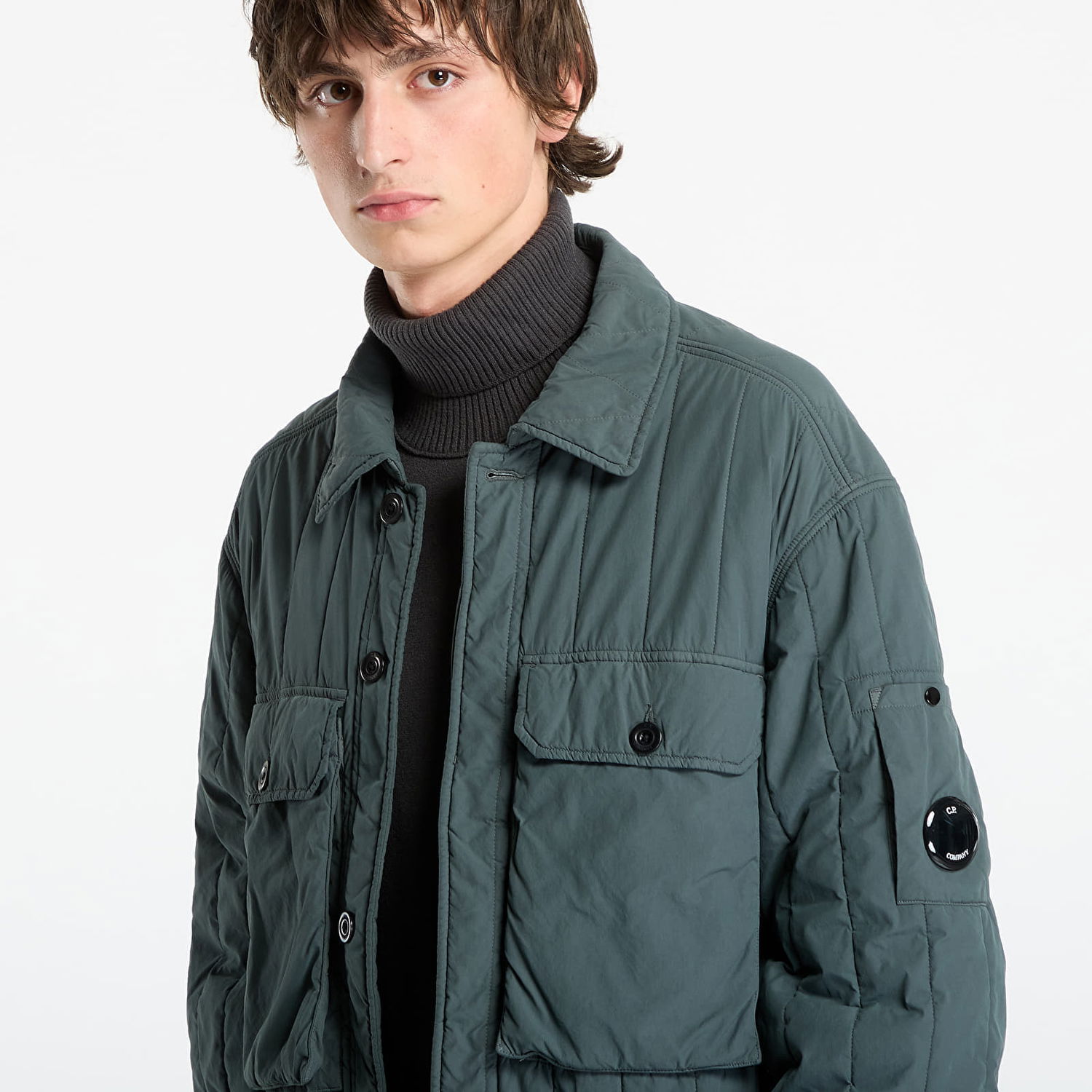 Jakke C.P. Company Gd Liner Short Padded Jacket Dark Shadow Grey Grå | 19CMOW080A110437G-978, 1