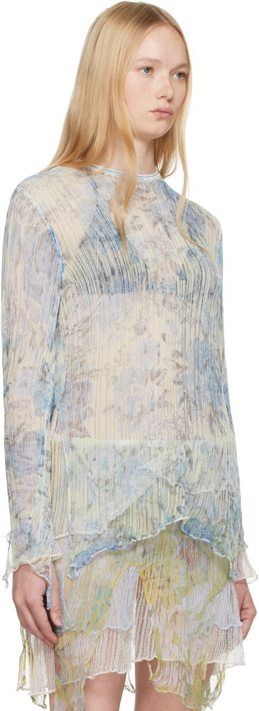 Kjole Diesel Diesel K-Aasmos-A Sheer Layered Long Sleeve Top Blå | A18017 0AFBT, 1
