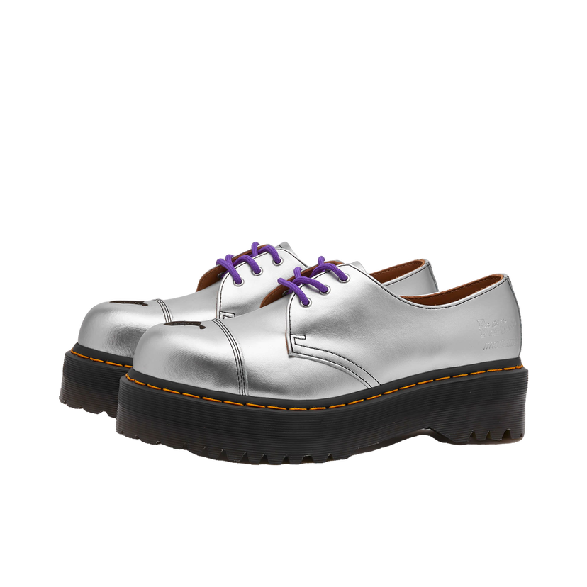 Sneakers og sko Dr. Martens Women's x MadeMe 1461 Quad in Silver Alumix, Size UK 3 | END. Clothing Metalisk | 32162040